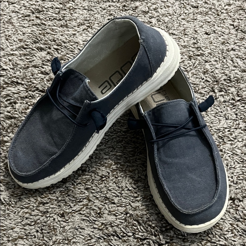Hey Dude womens Navy Blue Boat Shoes
